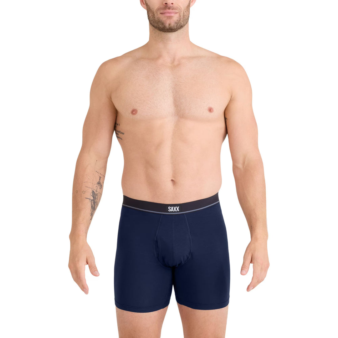 ESSENTIAL COTTON BOXER BRIEFS "MARITIME"
