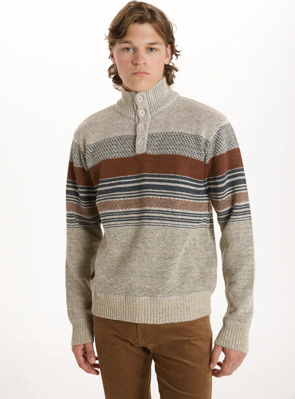 MARTIN - TEXTURED LONG-SLEEVE SWEATER "HUMUS"