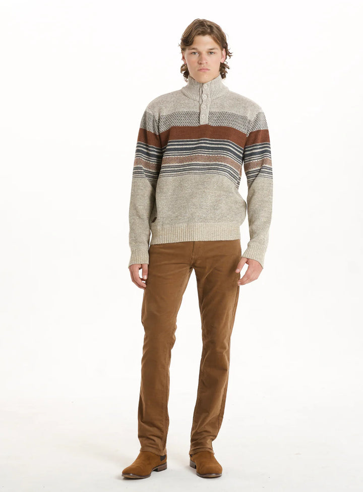 MARTIN - TEXTURED LONG-SLEEVE SWEATER "HUMUS"