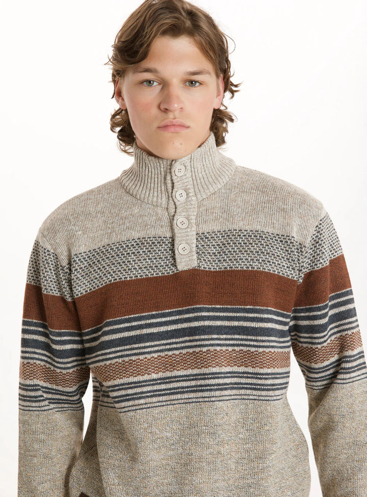 MARTIN - TEXTURED LONG-SLEEVE SWEATER "HUMUS"