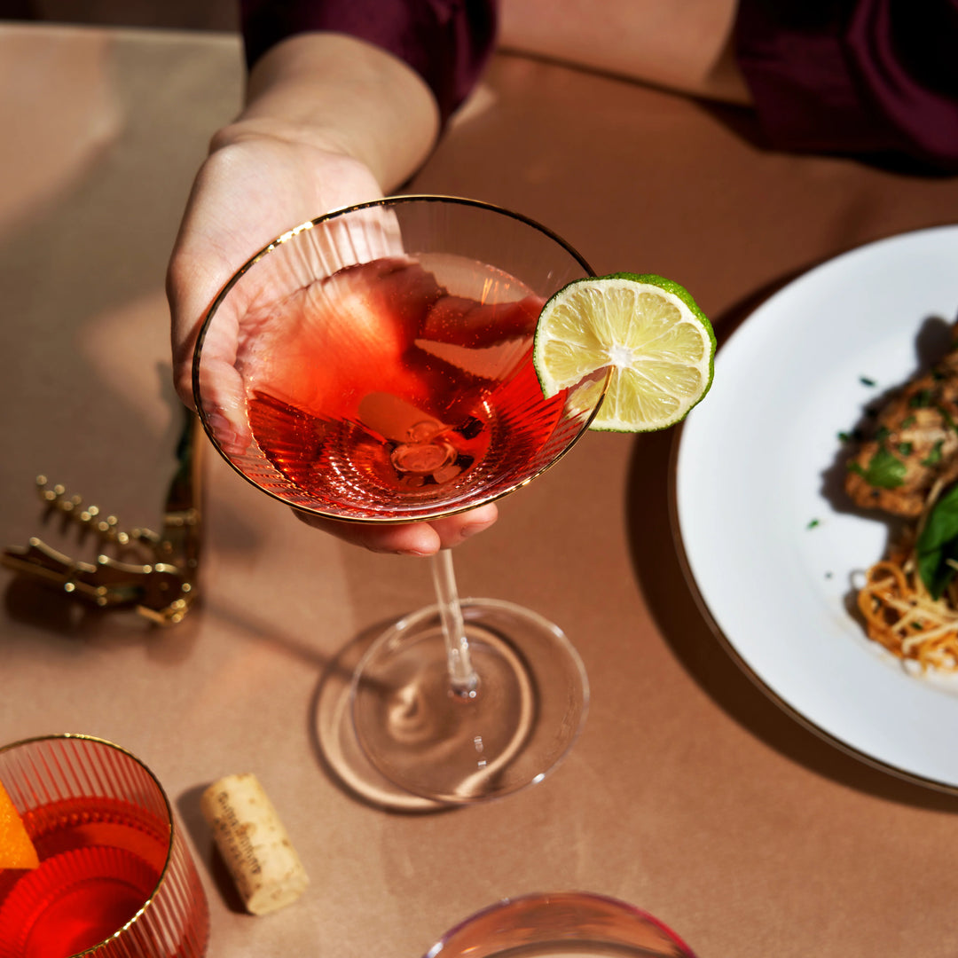 MERIDIAN CRYSTAL MARTINI GLASSES, SET OF 2