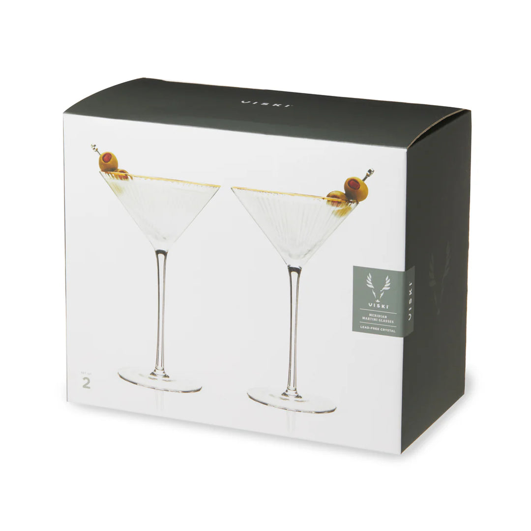 MERIDIAN CRYSTAL MARTINI GLASSES, SET OF 2