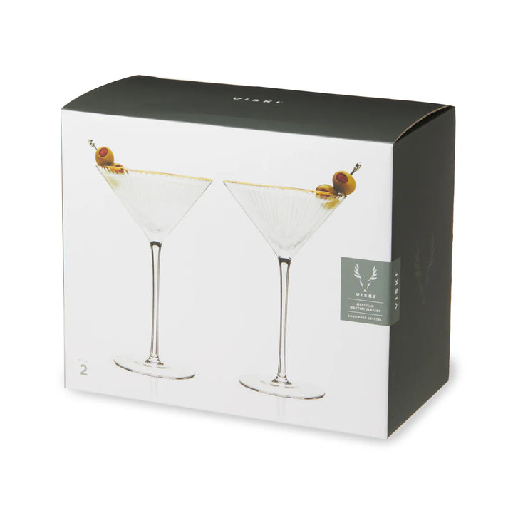MERIDIAN CRYSTAL MARTINI GLASSES, SET OF 2