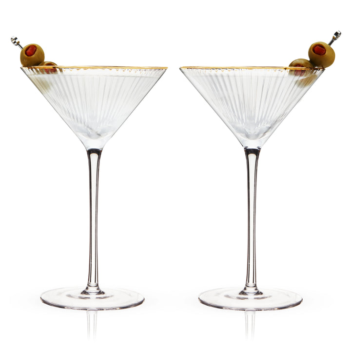 MERIDIAN CRYSTAL MARTINI GLASSES, SET OF 2