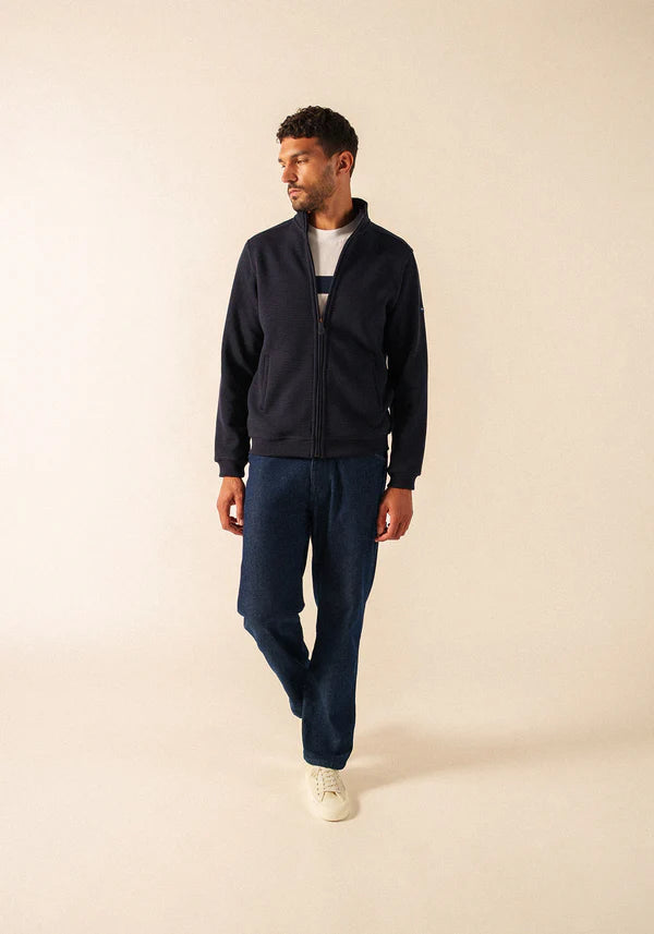 MATTEO ZIPPED CARDIGAN "NAVY"