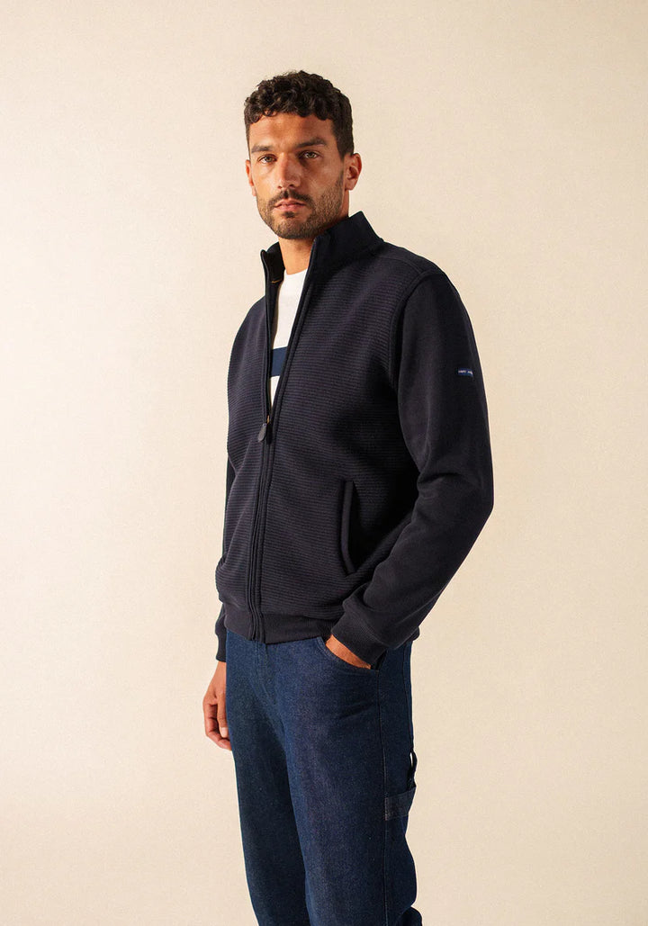 MATTEO ZIPPED CARDIGAN "NAVY"