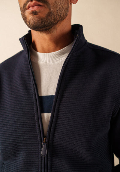 MATTEO ZIPPED CARDIGAN "NAVY"