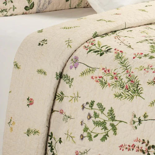 MEADOW CREAM CLASSIC COUNTRY QUILT TWIN + 1 PILLOW SHAM