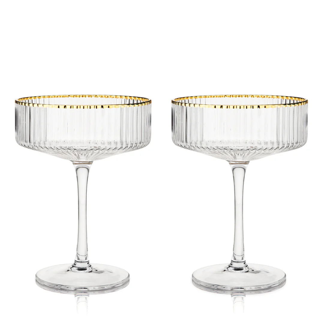 MERIDIAN CRYSTAL COUPE GLASSES, SET OF 2