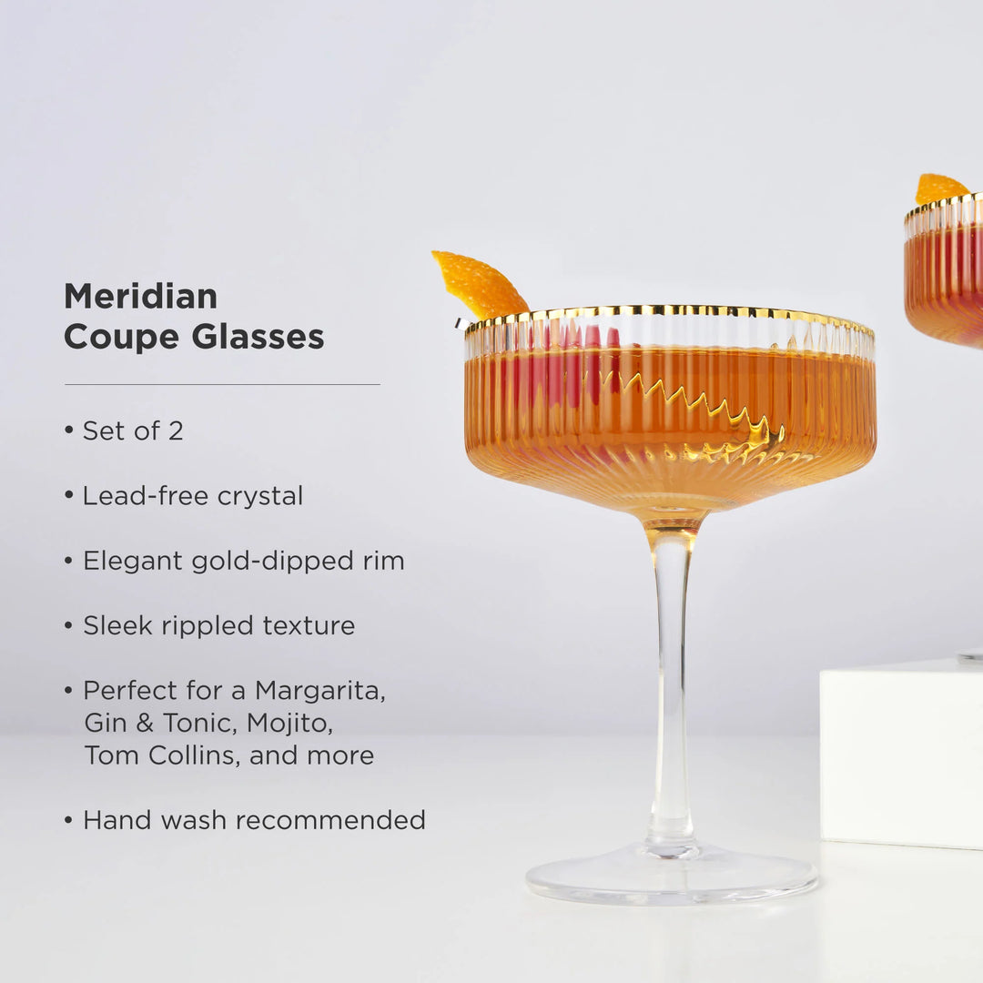 MERIDIAN CRYSTAL COUPE GLASSES, SET OF 2