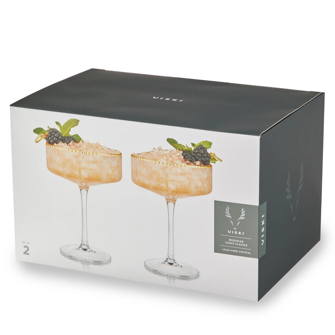 MERIDIAN CRYSTAL COUPE GLASSES, SET OF 2