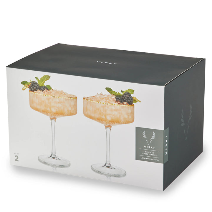 MERIDIAN CRYSTAL COUPE GLASSES, SET OF 2