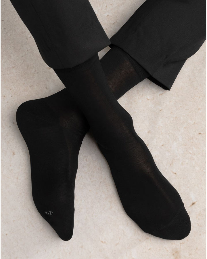 FINE ULTIMATE 100% MERCERISED COTTON SOCKS "BLACK"
