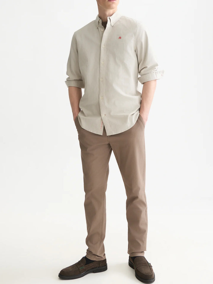 SEASONAL ESSENTIALS - SOLID OXFORD REGULAR FIT SHIRT "PURE CASHMERE"