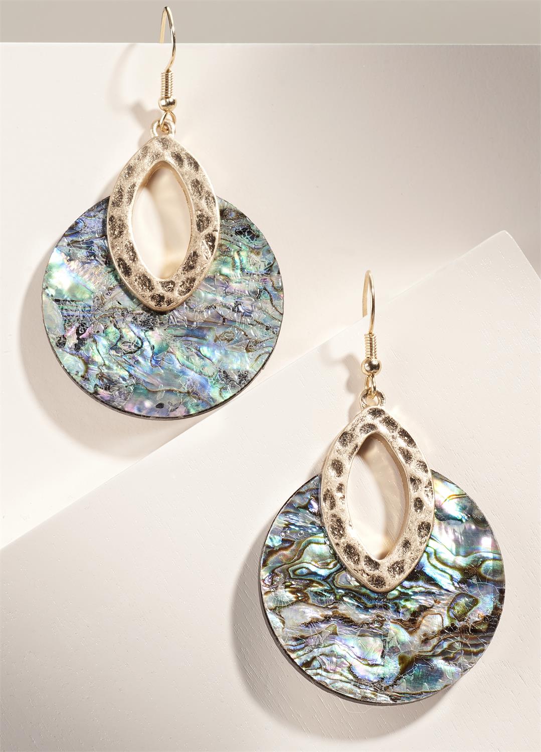 MERMAID OPAL FINISH SHELL EARRINGS