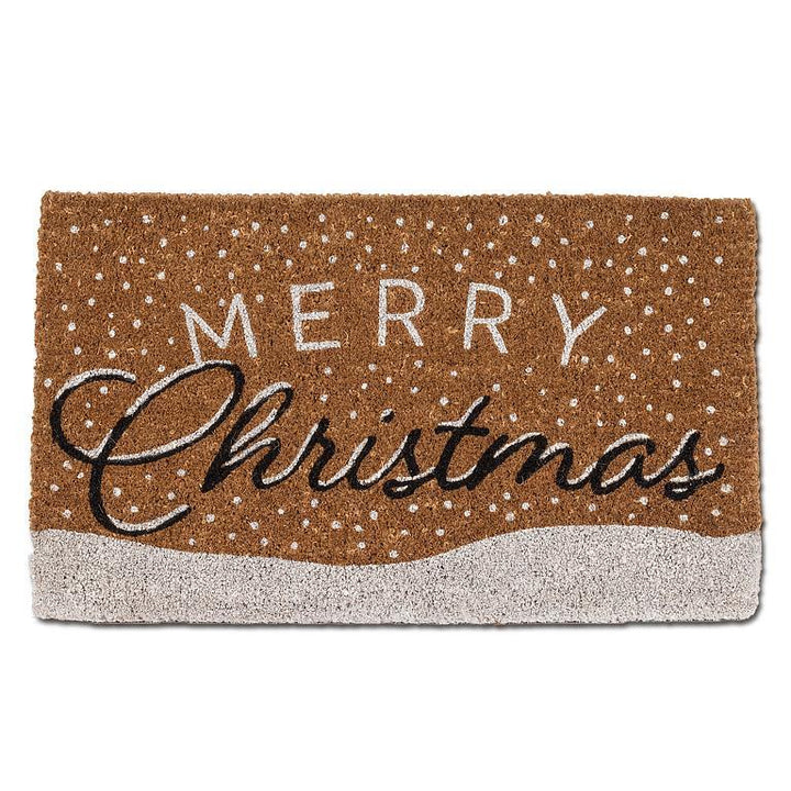 SNOWY MERRY CHRISTMAS DOORMAT - 18X30''L