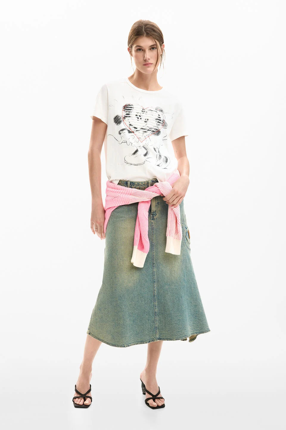 MICKEY AND MINNIE MOUSE HEART T-SHIRT "WHITE"