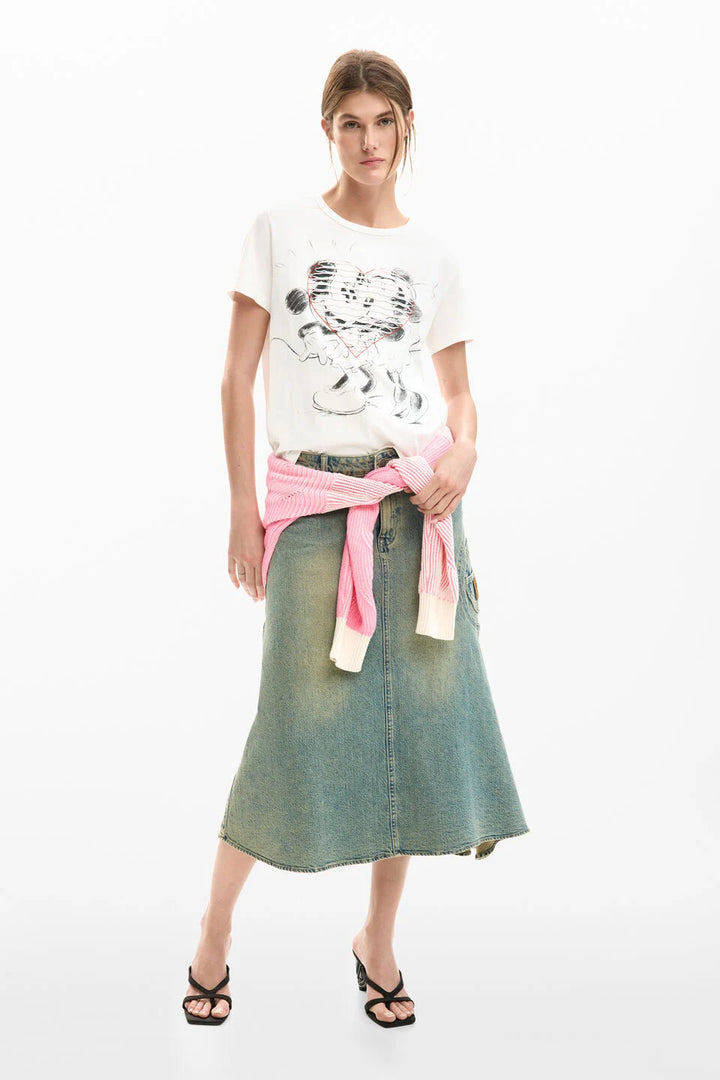 MICKEY AND MINNIE MOUSE HEART T-SHIRT "WHITE"