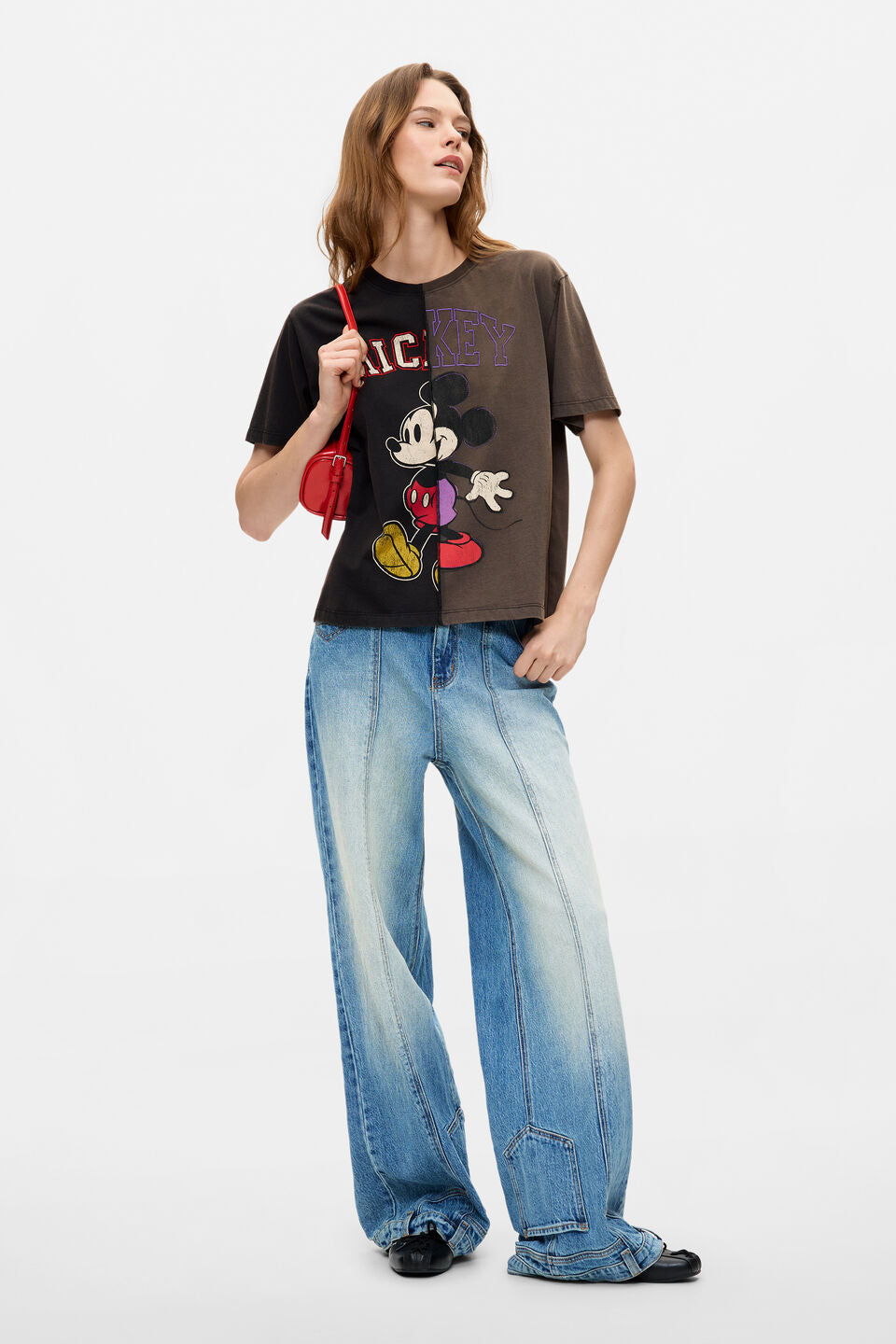 MICKEY SPLIT T-SHIRT "GREY"