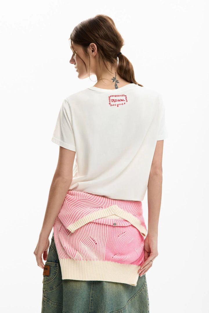 MICKEY AND MINNIE MOUSE HEART T-SHIRT "WHITE"