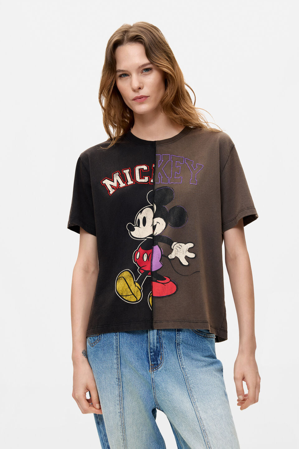 MICKEY SPLIT T-SHIRT "GREY"