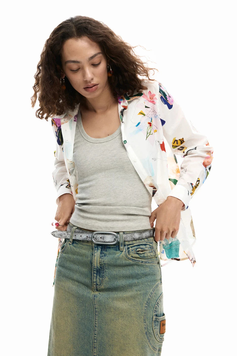 COLLAGE FLOWERS SHIRT "WHITE"