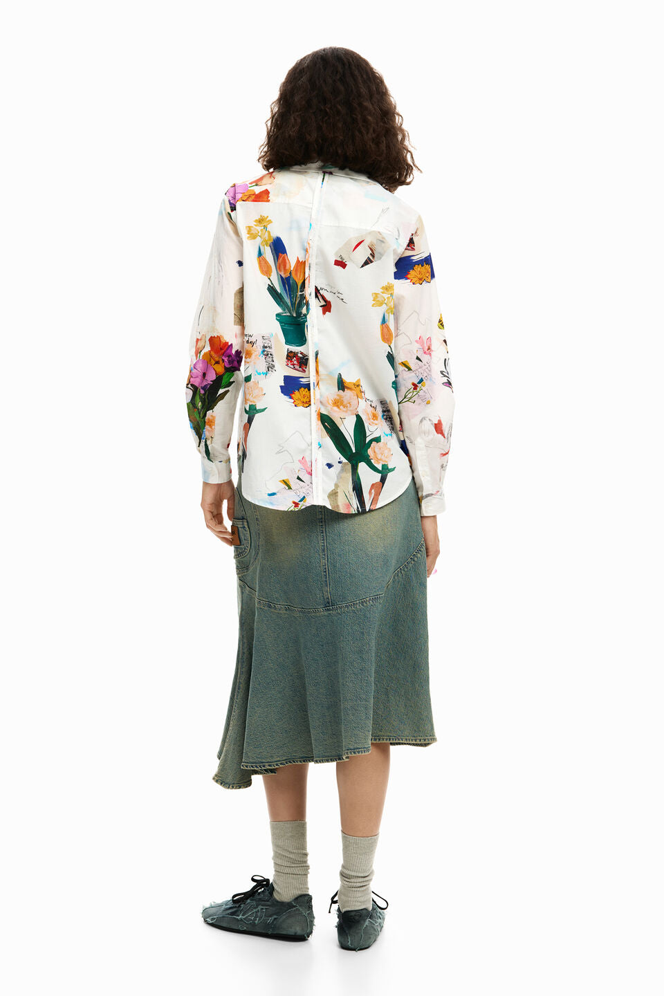 COLLAGE FLOWERS SHIRT "WHITE"