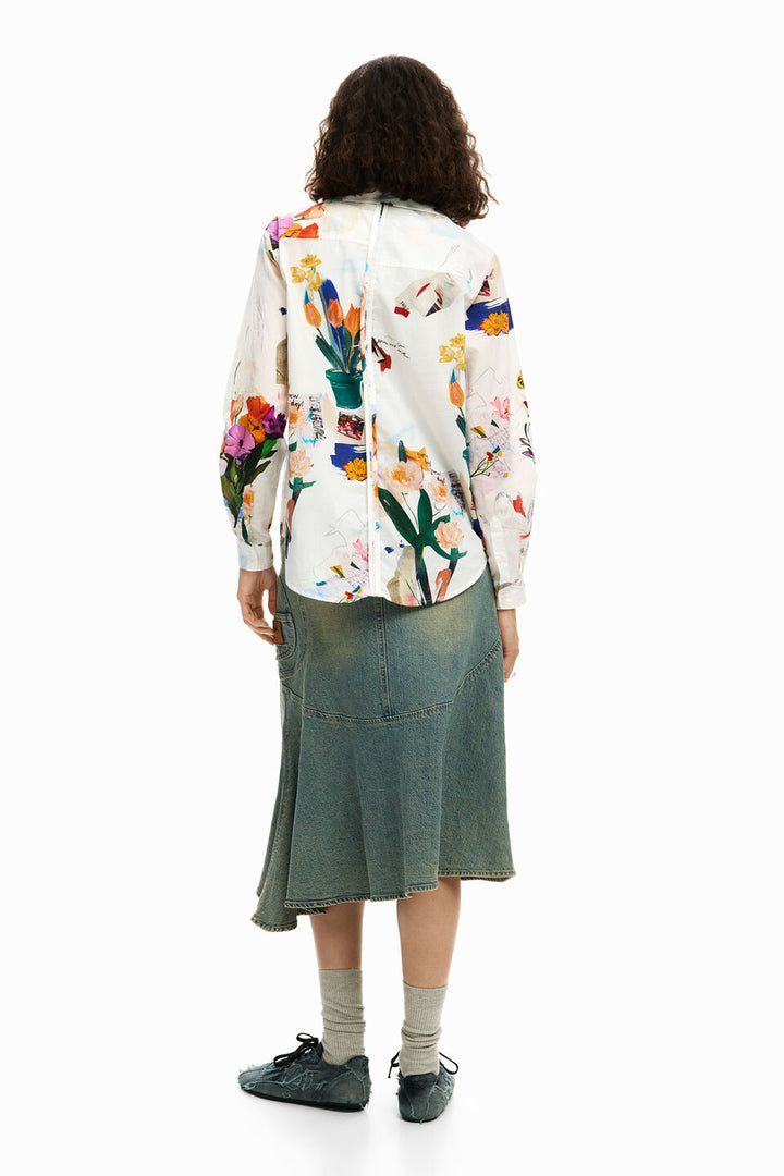 COLLAGE FLOWERS SHIRT "WHITE"