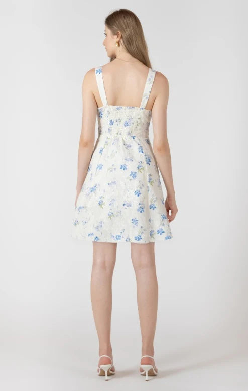 EMBROIDERED MINI DRESS "LAVENDER FLORAL"