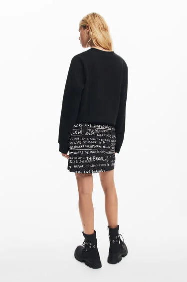 PHRASE PRINT MINISKIRT