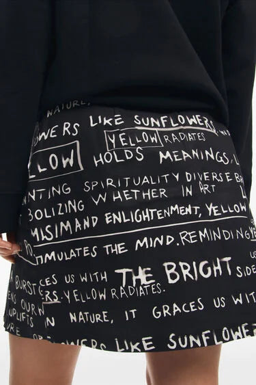 PHRASE PRINT MINISKIRT