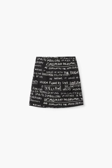 PHRASE PRINT MINISKIRT