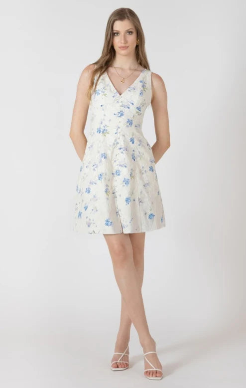 EMBROIDERED MINI DRESS "LAVENDER FLORAL"