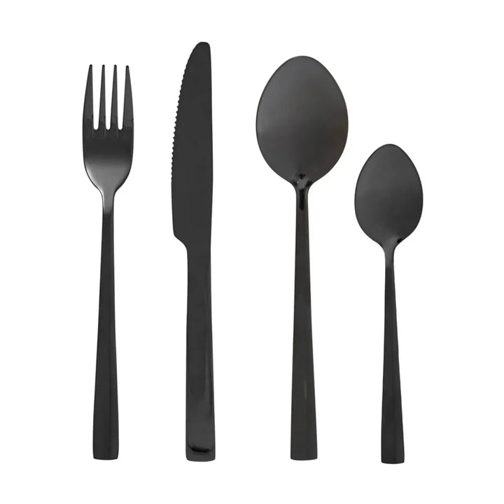 16 PIECE BLACK UTENSIL SET