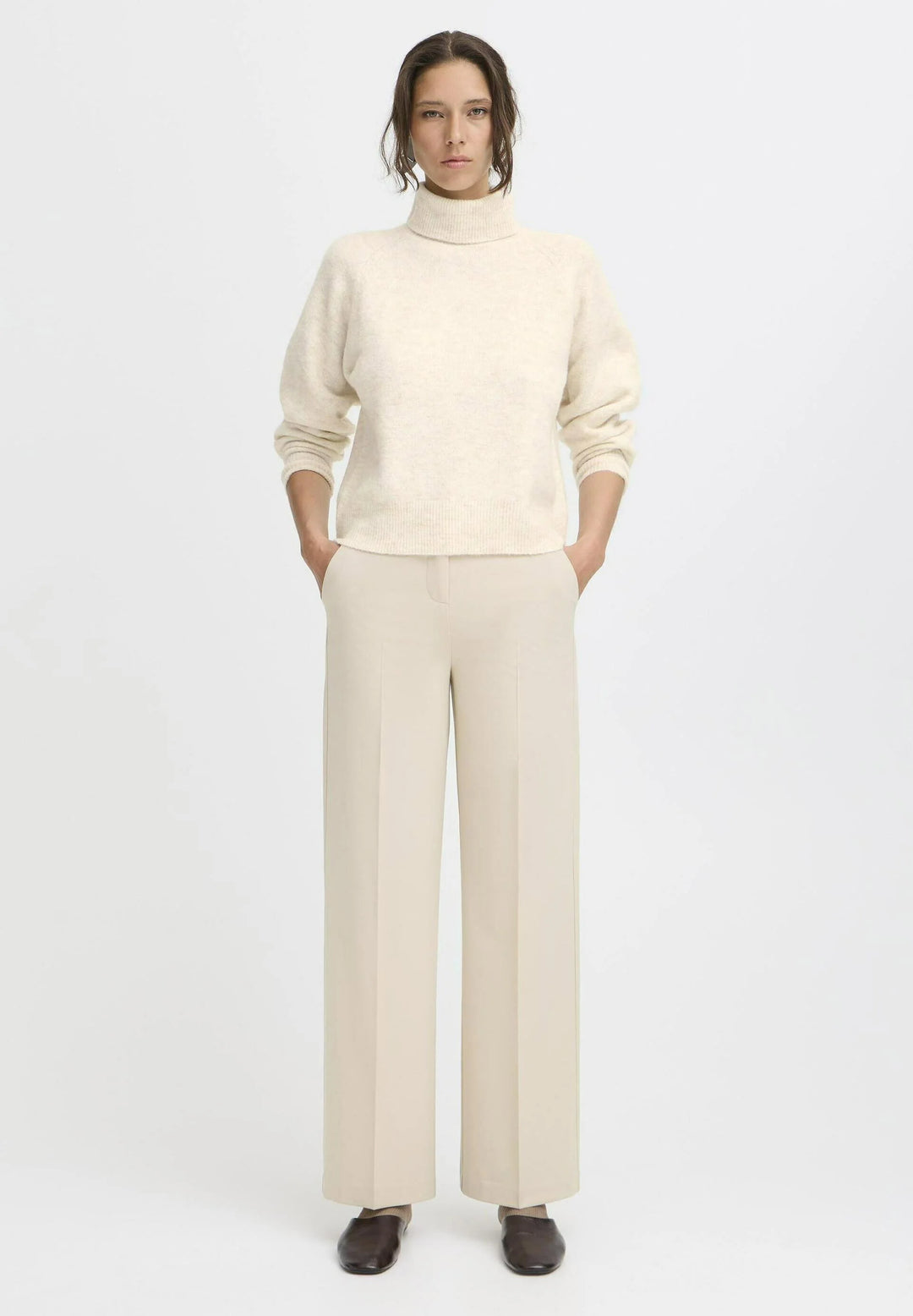 BYMONNA ROLLNECK SWEATER "BIRCH MELANGE"