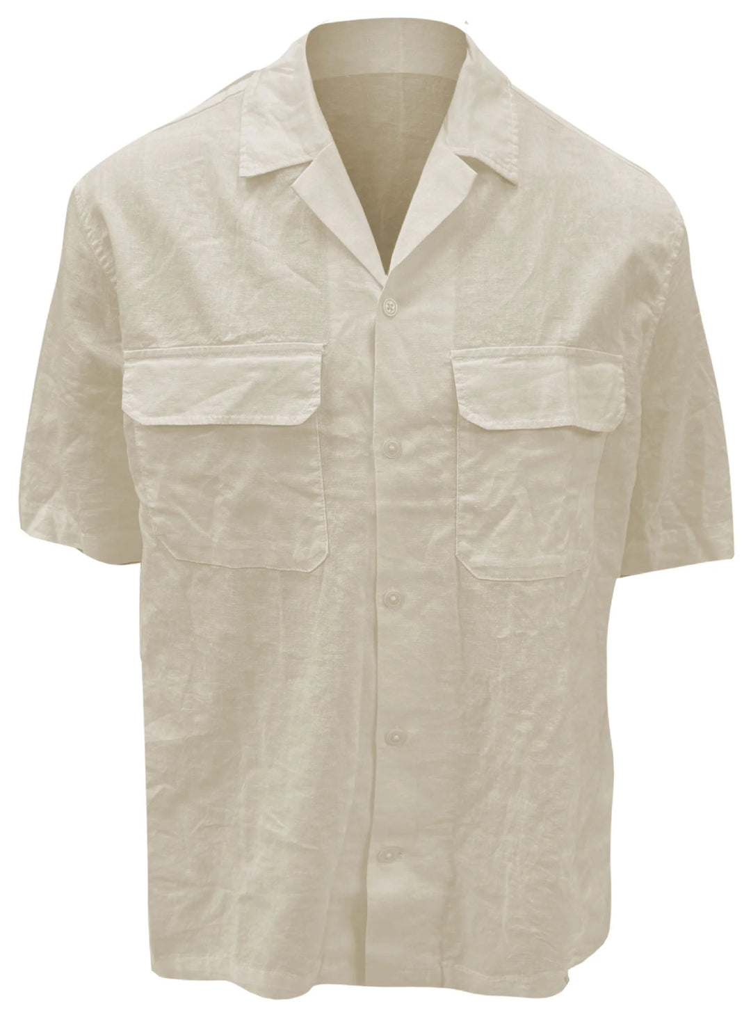 MORG - LINEN TUCK-OUT SHORT-SLEEVE SHIRT "NATURAL"