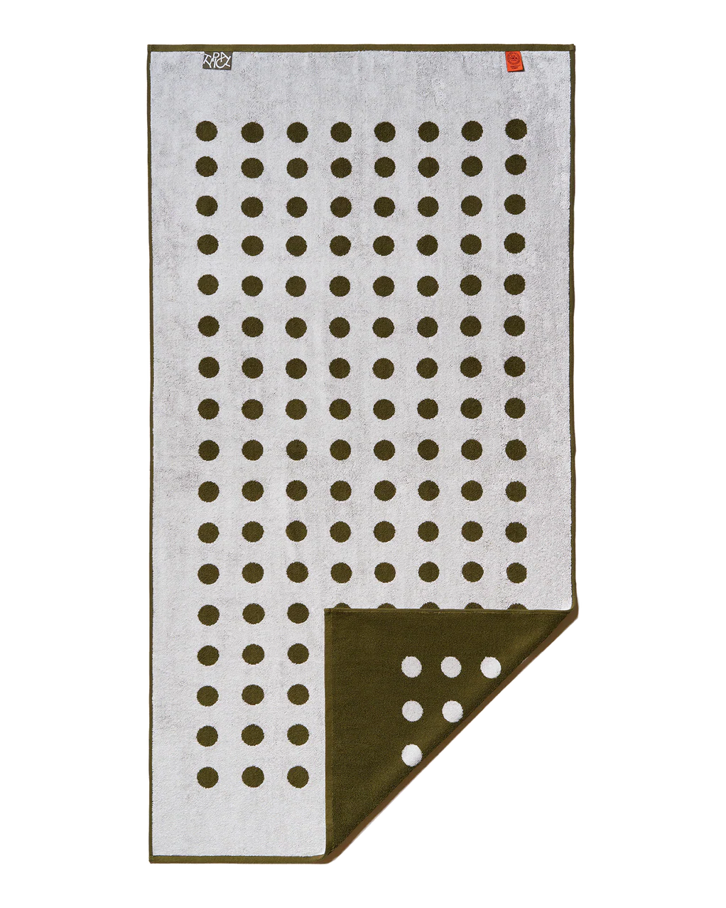 CLASSIC STRETCH TOWEL "POLKA DOT" - MOSS GREEN/CERAMIC CLAY