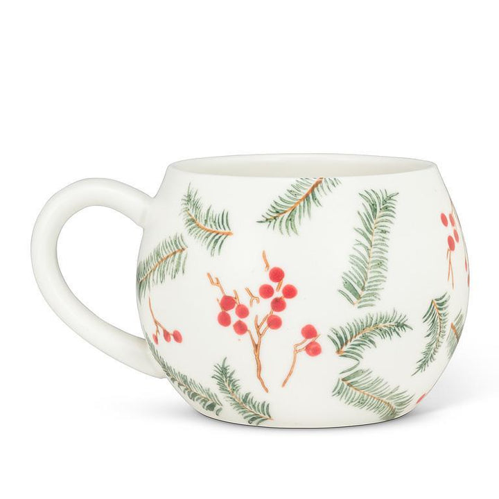 PINE & BERRIES BALL MUG - 3''H (16OZ)