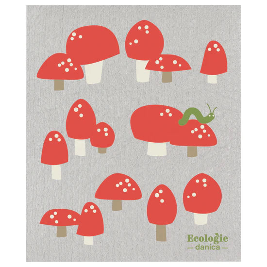 TOTALLY TOADSTOOLS SWEDISH DISH CLOTH