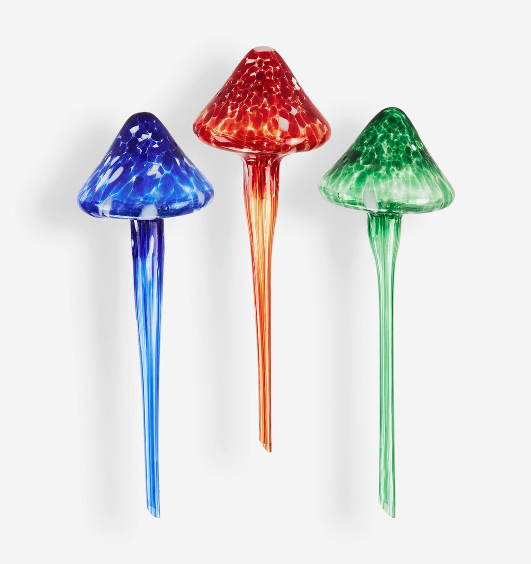 GLASS MUSHROOM WATERING STAKE