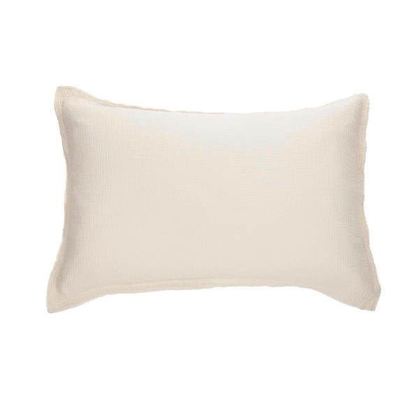 MUSLIN OATMEAL DECORATIVE PILLOW SHAMS - KING 20X36 2 PCS