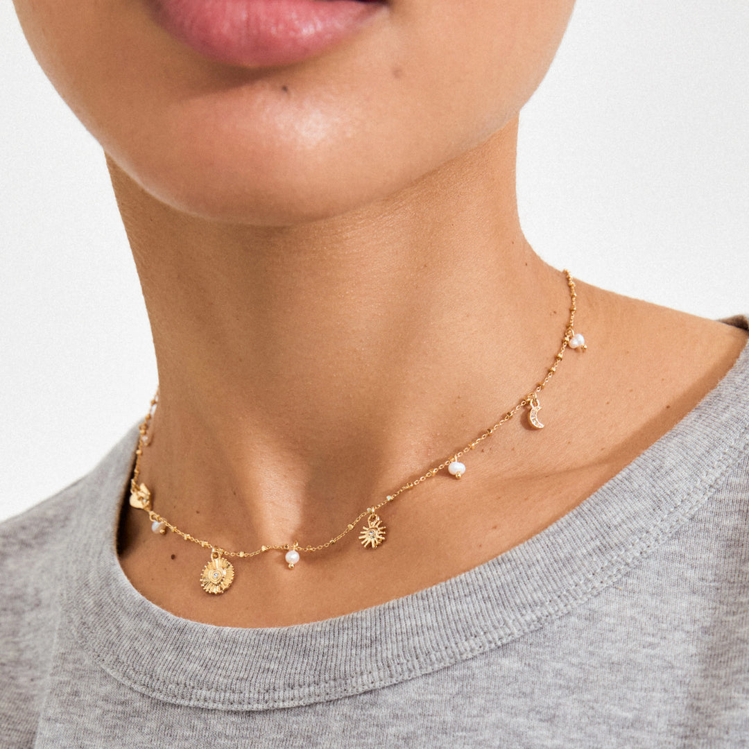 MYLAN NECKLACE "GOLD PLATED WHITE"