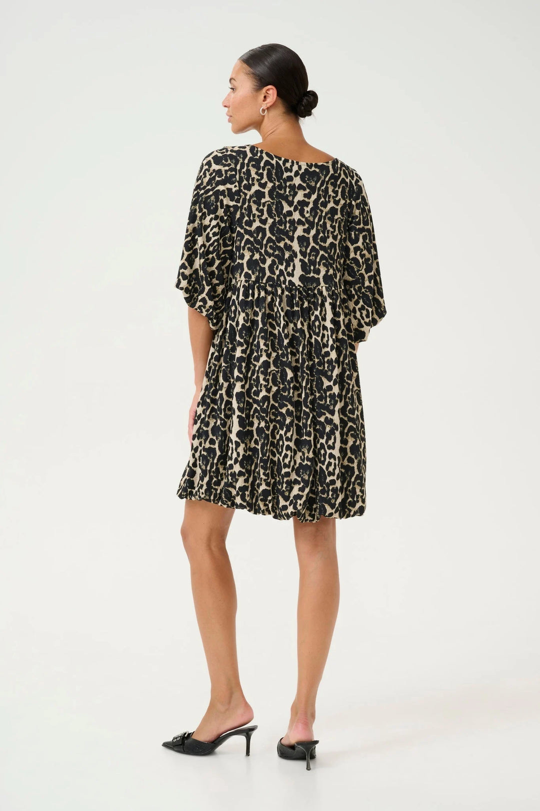 KANANI BALLOON DRESS - NATUREL LEOPARD