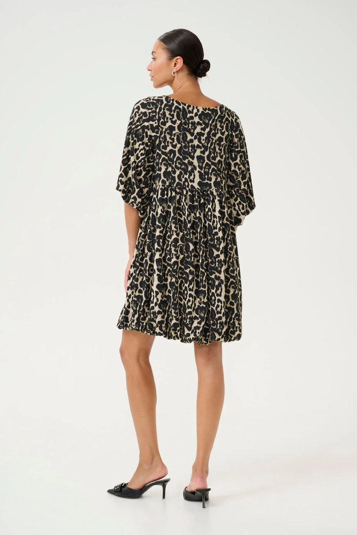KANANI BALLOON DRESS - NATUREL LEOPARD