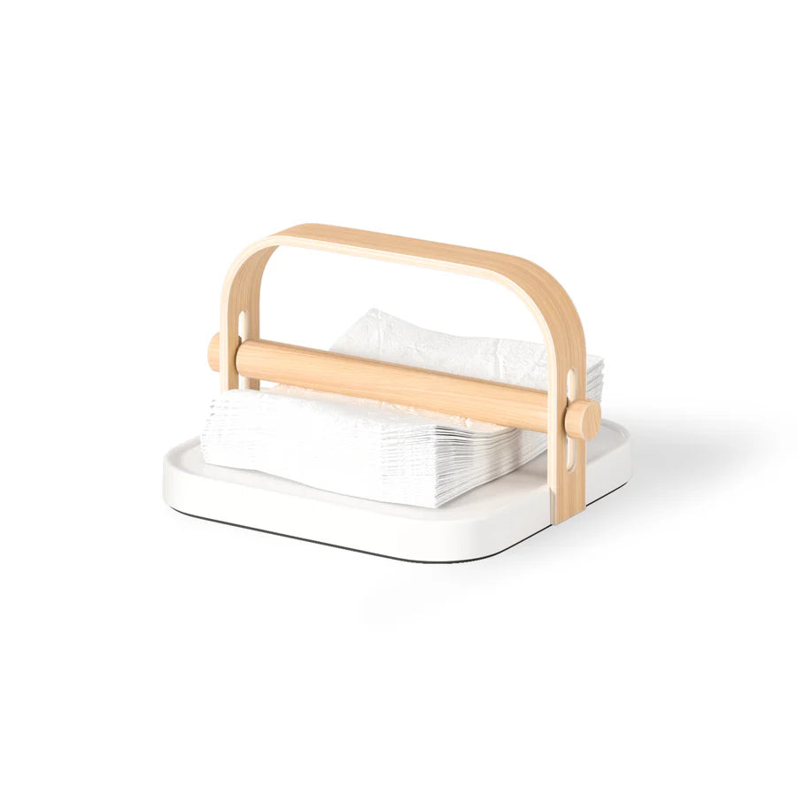 BELLWOOD NAPKIN HOLDER "WHITE/NATURAL"