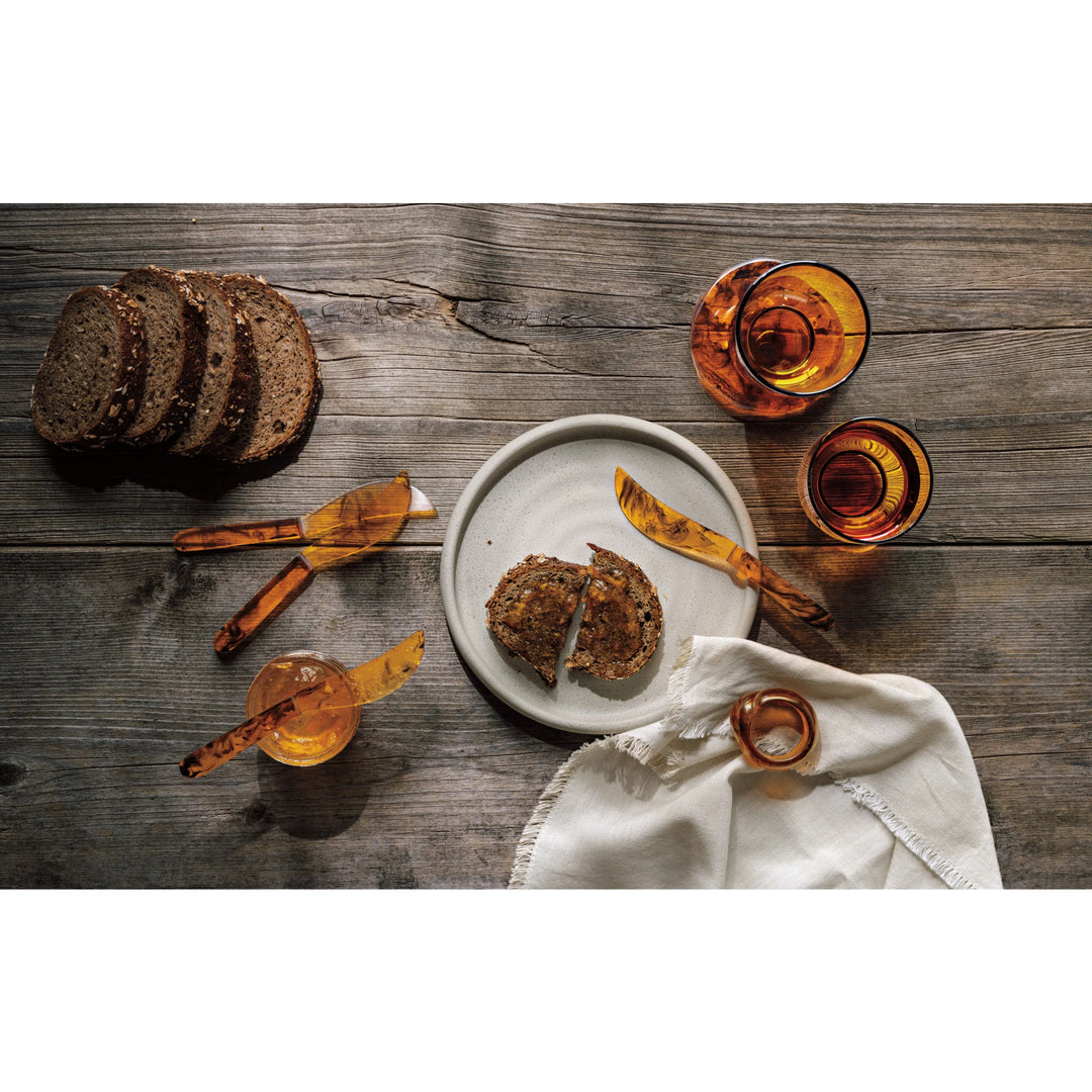 TORTOISE SHELL RESIN NAPKIN RINGS - SET OF 4