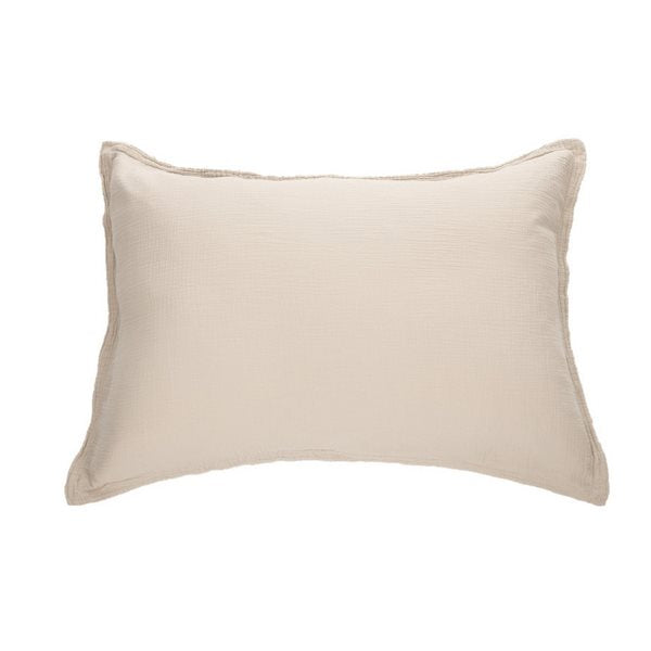 MUSLIN NATURAL DECORATIVE PILLOW SHAMS - KING 20X36 (SET OF 2)