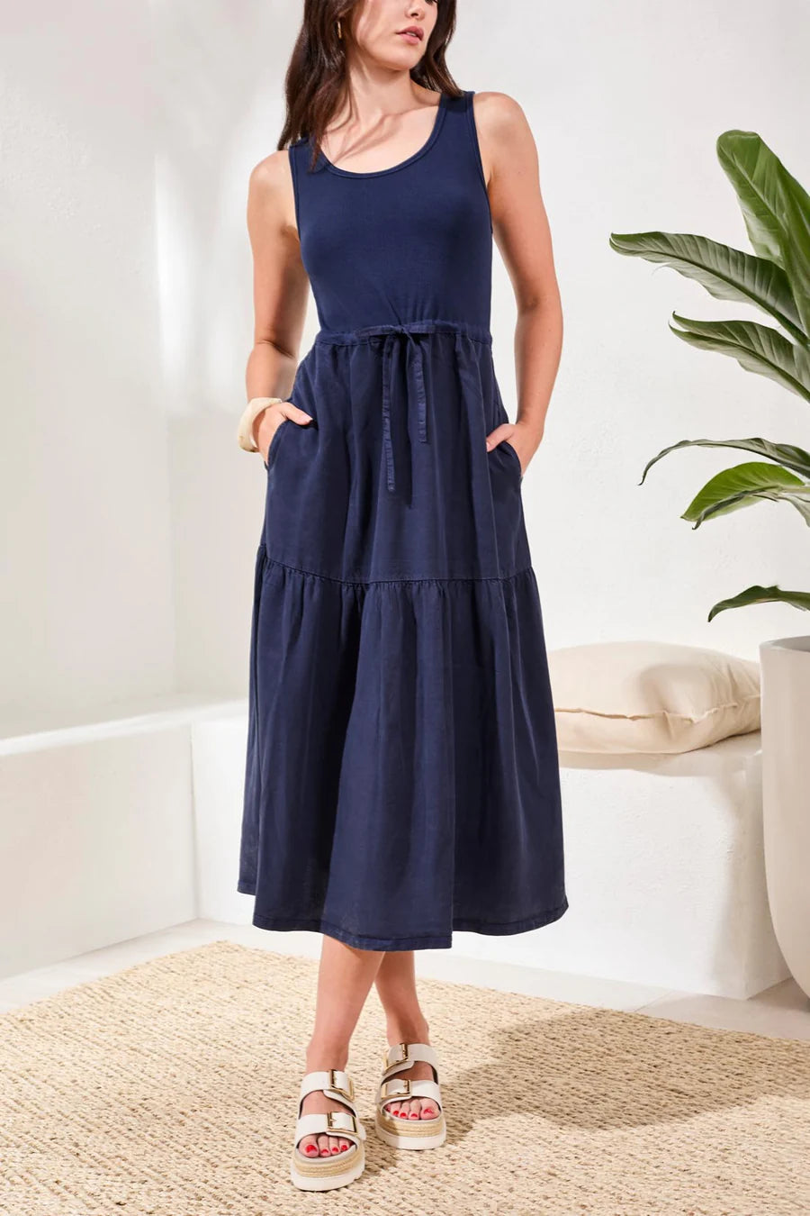 MIX MEDIA SLEEVELESS MAXI DRESS "NAUTICAL"
