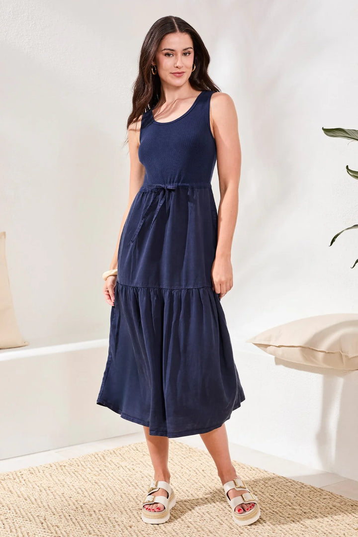 MIX MEDIA SLEEVELESS MAXI DRESS "NAUTICAL"