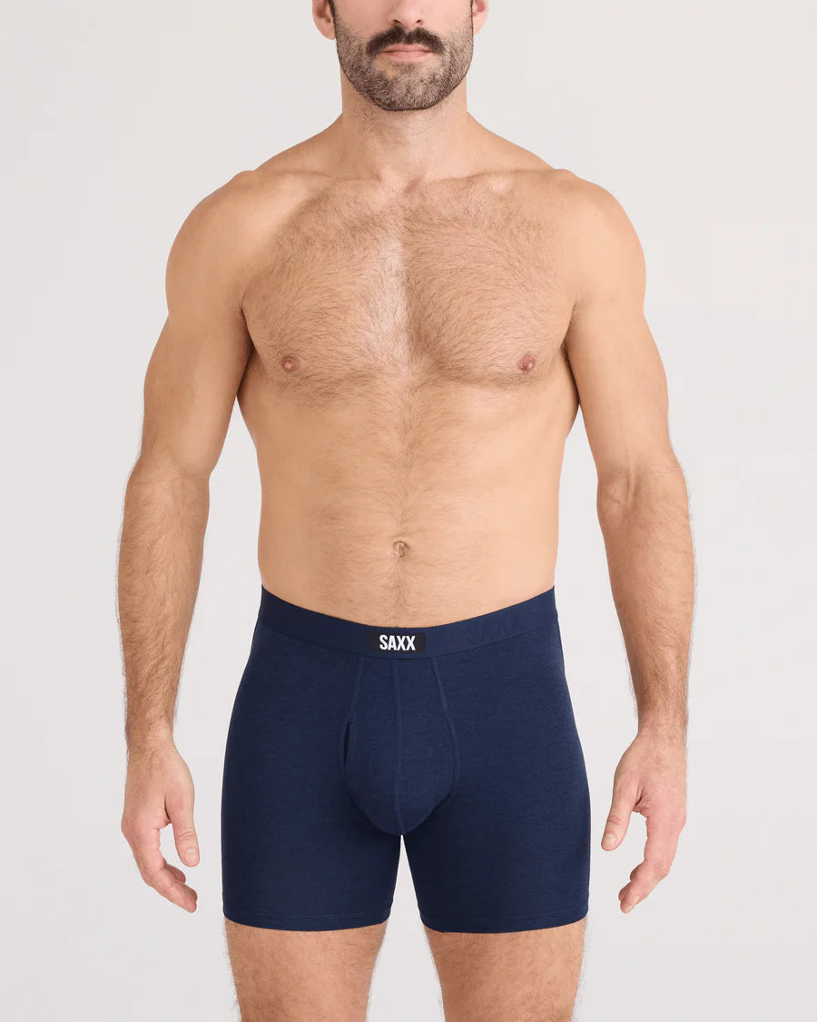 VIBE XTRA SOFT COMFORT BOXER BRIEF 6" "DARK NAVY HEATHER"